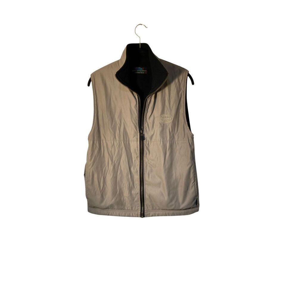 The look unisex fleece lined, rugged outdoor vest tan size XS